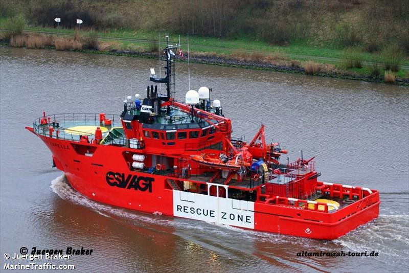 esvagt capella (Standby Safety Vessel) - IMO 9302047, MMSI 220282000, Call Sign OVQK2 under the flag of Denmark