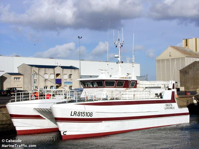 fv okata (Fishing vessel) - IMO , MMSI 227513000, Call Sign FQXZ under the flag of France