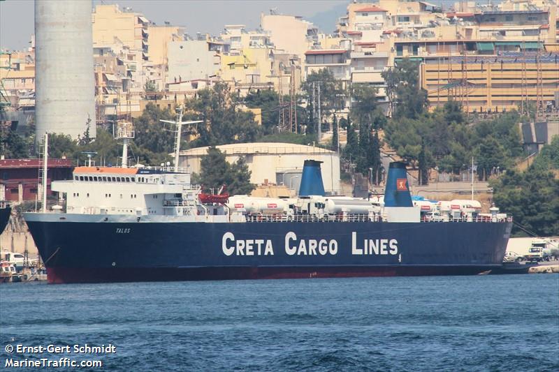 talos (Ro-Ro Cargo Ship) - IMO 7043843, MMSI 239786000, Call Sign SWST under the flag of Greece