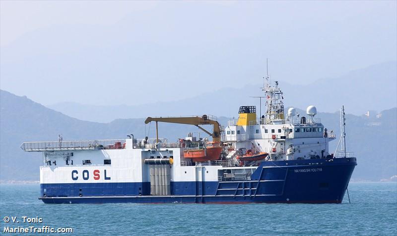 hai yang shi you 718 (Research Vessel) - IMO 9250452, MMSI 412301240, Call Sign BFNJ under the flag of China