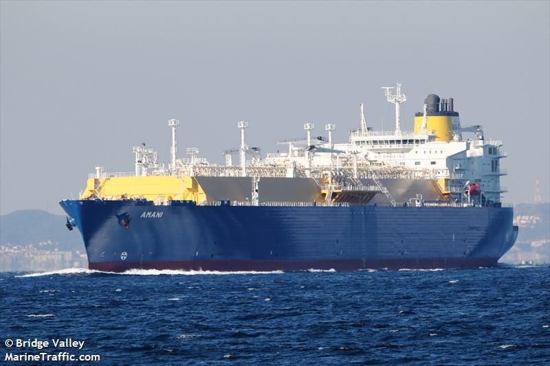amani (LNG Tanker) - IMO 9661869, MMSI 508111181, Call Sign V8V3146 under the flag of Brunei
