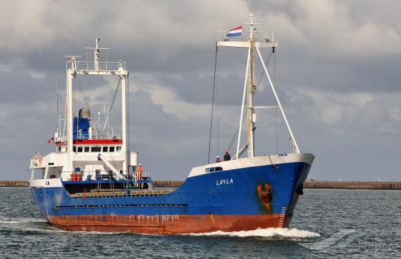 layla (General Cargo Ship) - IMO 7420936, MMSI 304716000, Call Sign V2YX9 under the flag of Antigua & Barbuda