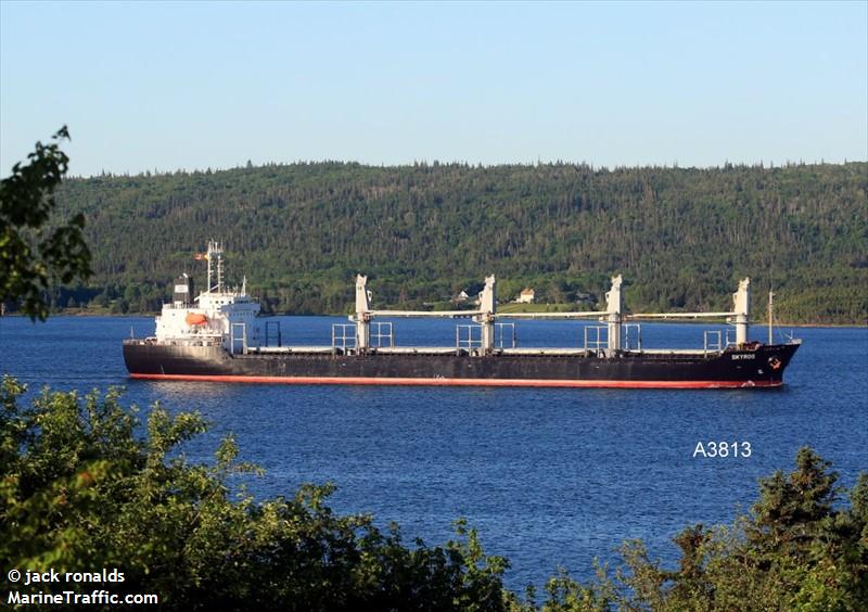 skyros (Bulk Carrier) - IMO 9177985, MMSI 538004351, Call Sign V7WO3 under the flag of Marshall Islands