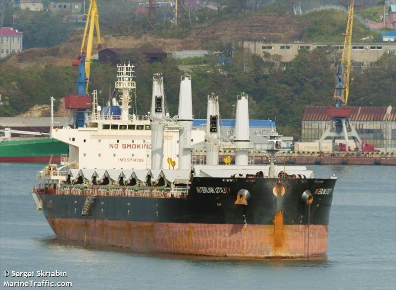 interlink utility (Bulk Carrier) - IMO 9714795, MMSI 538005709, Call Sign V7GG9 under the flag of Marshall Islands