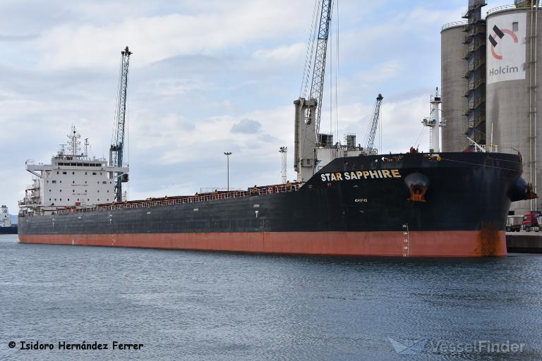 star sapphire (Bulk Carrier) - IMO 9860037, MMSI 538008595, Call Sign V7A2554 under the flag of Marshall Islands