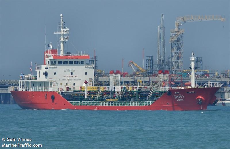 libra (Chemical/Oil Products Tanker) - IMO 9121338, MMSI 567070300, Call Sign HSB7219 under the flag of Thailand