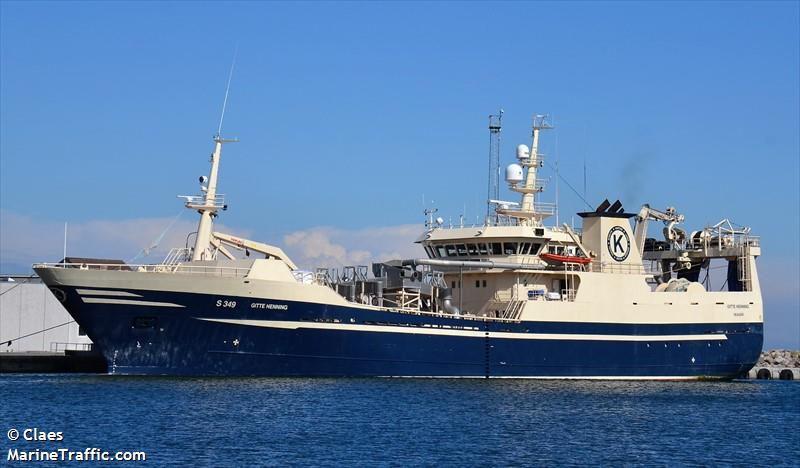gitte (Fishing Vessel) - IMO 9161950, MMSI 219745000, Call Sign OUBH under the flag of Denmark