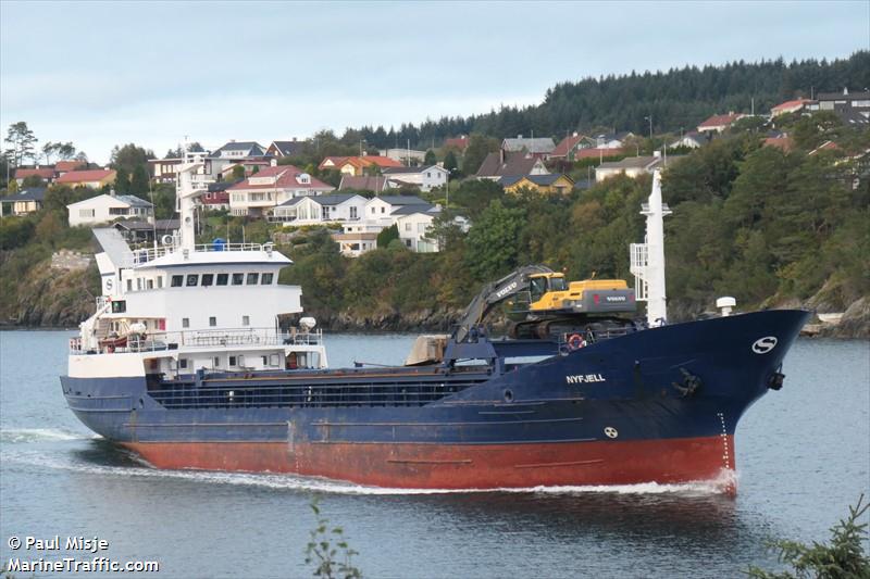 nyfjell (General Cargo Ship) - IMO 7602584, MMSI 258221000, Call Sign JWPR under the flag of Norway