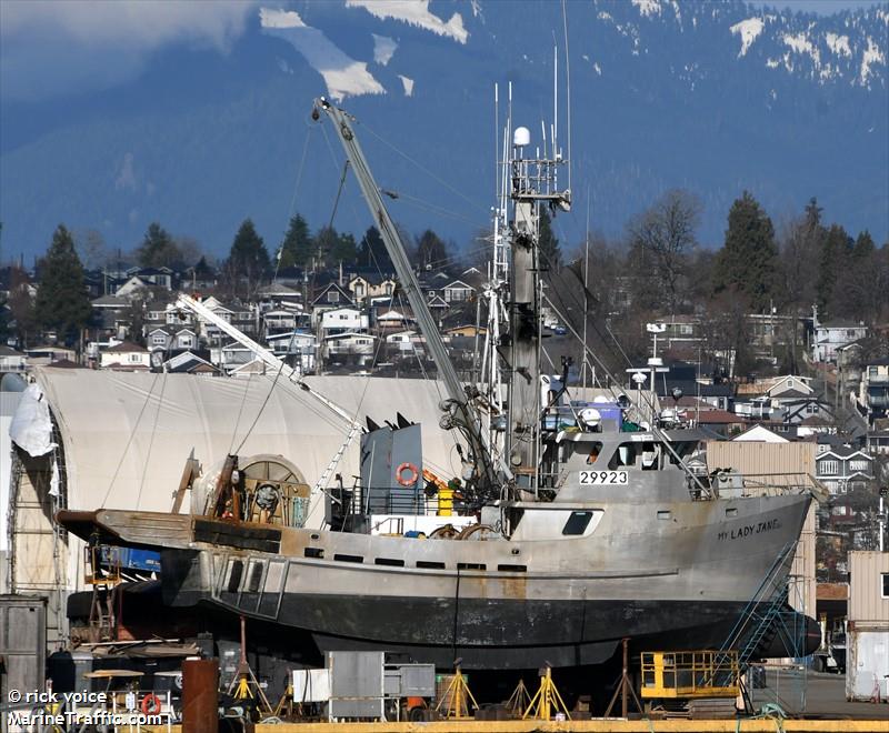 my lady jane (Fishing vessel) - IMO , MMSI 316015632 under the flag of Canada