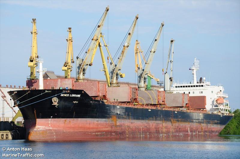 genco lorraine (Bulk Carrier) - IMO 9474785, MMSI 538002820, Call Sign V7HU2 under the flag of Marshall Islands