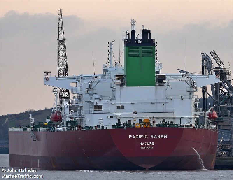 pacific rawan (Crude Oil Tanker) - IMO 9772022, MMSI 538007102, Call Sign V7WP7 under the flag of Marshall Islands