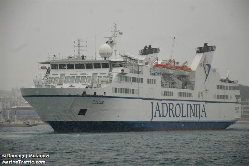 zadar (Passenger/Ro-Ro Cargo Ship) - IMO 9021485, MMSI 238201000, Call Sign 9A9766 under the flag of Croatia