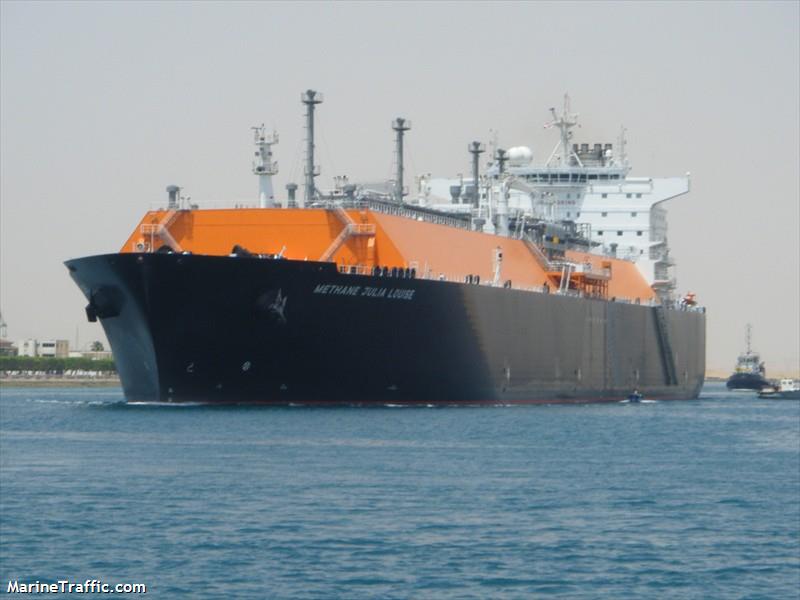 methane julia louise (LNG Tanker) - IMO 9412880, MMSI 310584000, Call Sign ZCEB2 under the flag of Bermuda