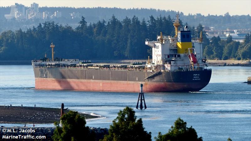 popi s (Bulk Carrier) - IMO 9527233, MMSI 636015428, Call Sign D5AR4 under the flag of Liberia