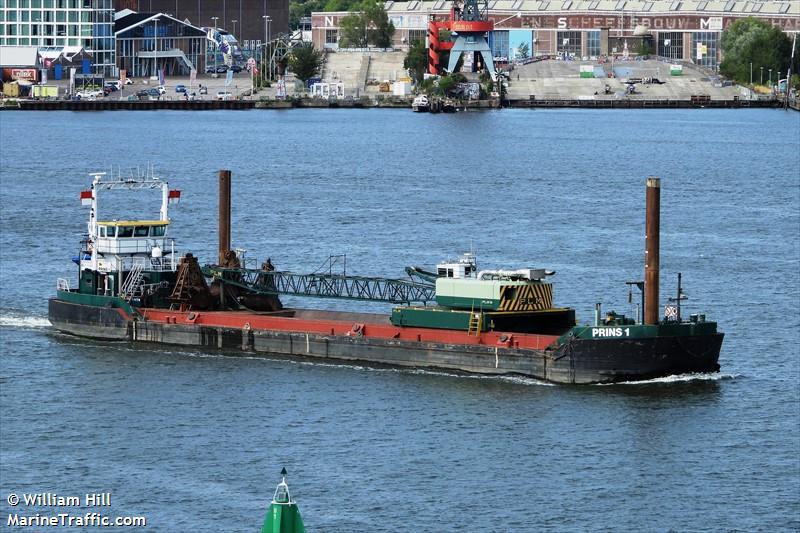 prins1 (Dredging or UW ops) - IMO , MMSI 245139000, Call Sign PG8110 under the flag of Netherlands