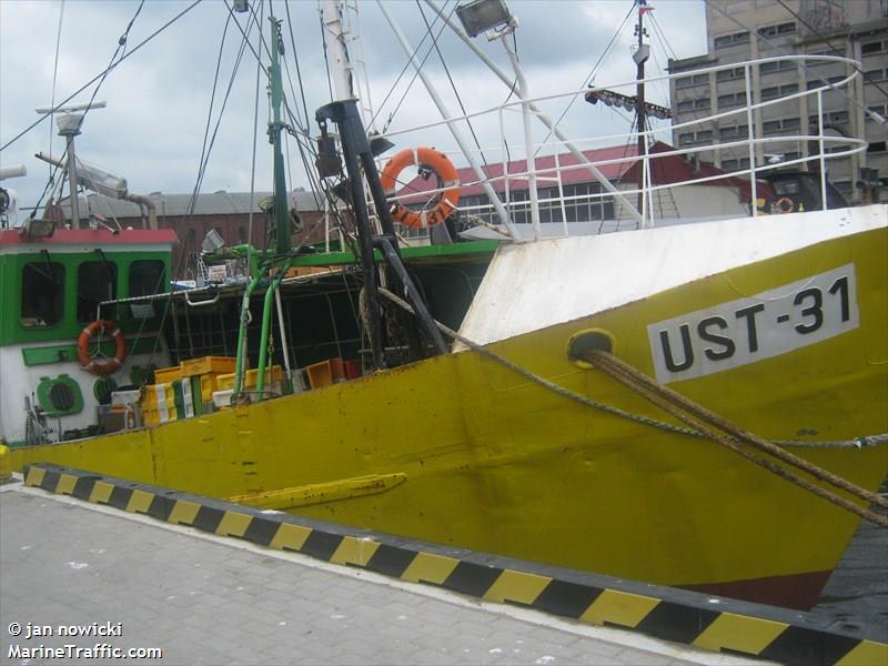 ust 31 (Fishing vessel) - IMO , MMSI 261002910, Call Sign SPK2215 under the flag of Poland