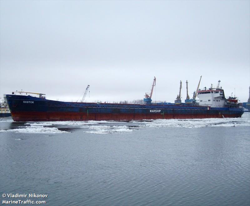 okhotsk (General Cargo Ship) - IMO 8887454, MMSI 273317010, Call Sign UDWT under the flag of Russia