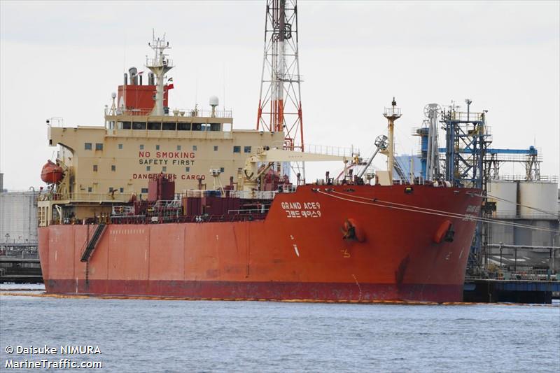 grand ace9 (Chemical/Oil Products Tanker) - IMO 9443865, MMSI 441318000, Call Sign D7TC under the flag of Korea