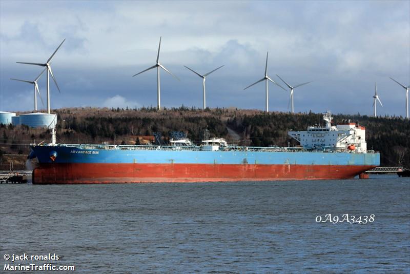 advantage sun (Crude Oil Tanker) - IMO 9513141, MMSI 538006201, Call Sign V7KZ6 under the flag of Marshall Islands