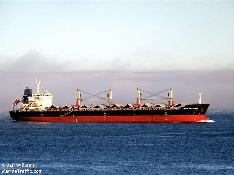 chios freedom (Bulk Carrier) - IMO 9680255, MMSI 538008925, Call Sign V7A2914 under the flag of Marshall Islands