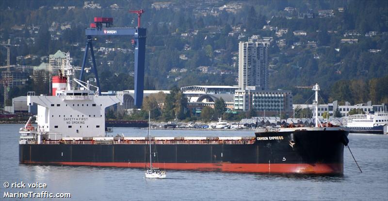 crimson empress (Bulk Carrier) - IMO 9485021, MMSI 564879000, Call Sign 9V2309 under the flag of Singapore