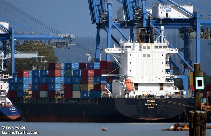 pona (Container Ship) - IMO 9349875, MMSI 636092984, Call Sign D5YO8 under the flag of Liberia