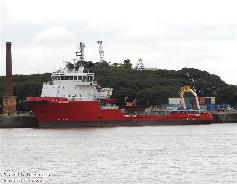 bg warrior (Offshore Tug/Supply Ship) - IMO 9250012, MMSI 701120000, Call Sign LW2659 under the flag of Argentina