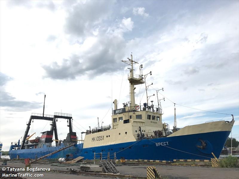 brest (Fishing Vessel) - IMO 7832347, MMSI 273298800, Call Sign UAWS under the flag of Russia