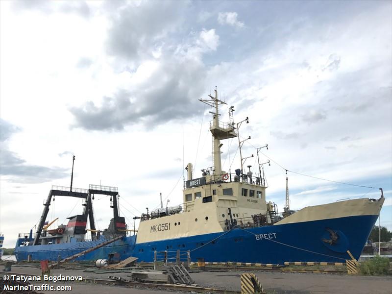 brest (Fishing Vessel) - IMO 7832347, MMSI 273298800, Call Sign UAWS under the flag of Russia