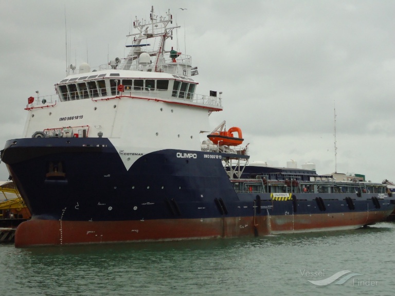 olimpo (Offshore Tug/Supply Ship) - IMO 9661819, MMSI 345070319, Call Sign XCUO4 under the flag of Mexico