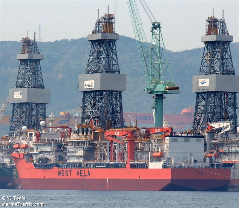 west vela (Drilling Ship) - IMO 9609407, MMSI 373290000, Call Sign 3FNX5 under the flag of Panama