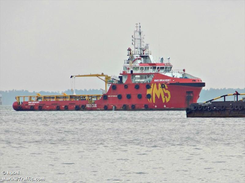 nms bravery (Offshore Tug/Supply Ship) - IMO 9739410, MMSI 525016762, Call Sign YBAS2 under the flag of Indonesia