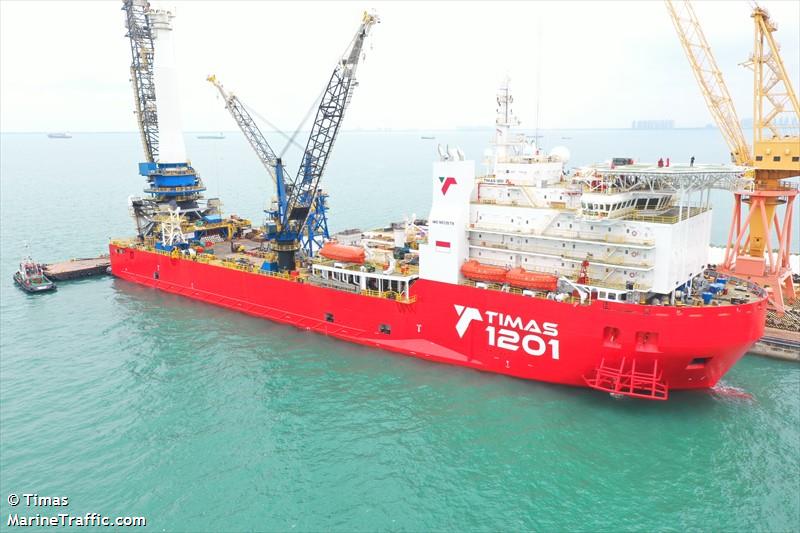 timas 1201 (Pipe Layer) - IMO 9513579, MMSI 525500783, Call Sign YCXE2 under the flag of Indonesia