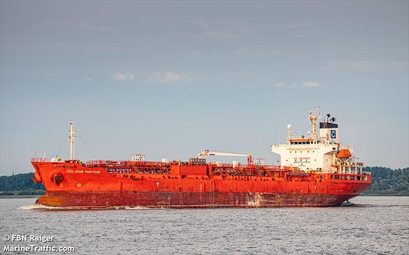 celsius mayfair (Chemical/Oil Products Tanker) - IMO 9358632, MMSI 538005202, Call Sign V7BU6 under the flag of Marshall Islands
