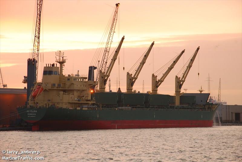as elbia (Bulk Carrier) - IMO 9485887, MMSI 636015153, Call Sign A8YY4 under the flag of Liberia