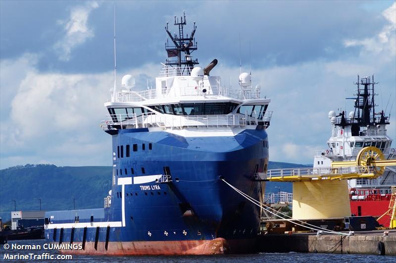 troms lyra (Offshore Tug/Supply Ship) - IMO 9649184, MMSI 235110776, Call Sign 2ILO2 under the flag of United Kingdom (UK)