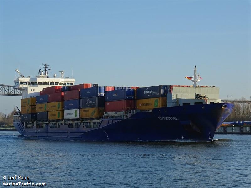 christina (Container Ship) - IMO 9429211, MMSI 255806310, Call Sign CQAY4 under the flag of Madeira