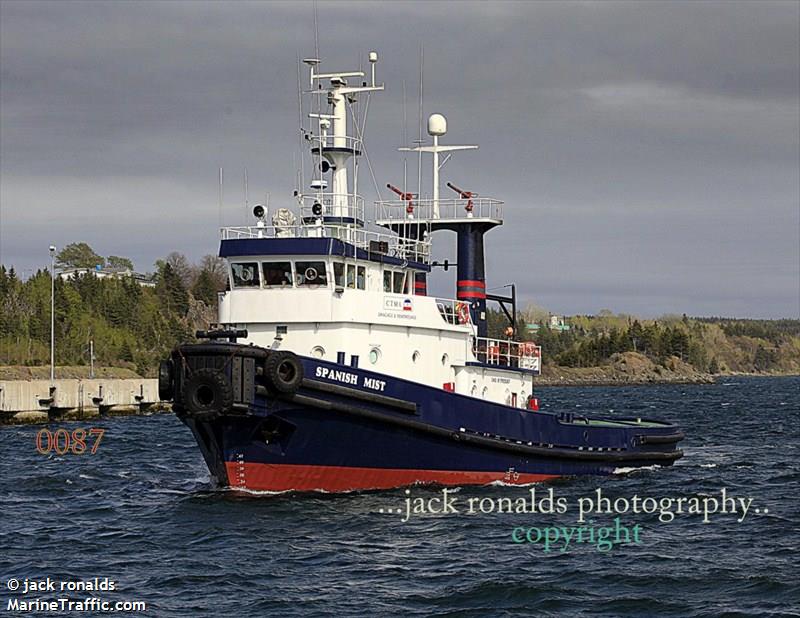 spanish mist (Tug) - IMO 7925247, MMSI 316001069, Call Sign CFD7792 under the flag of Canada