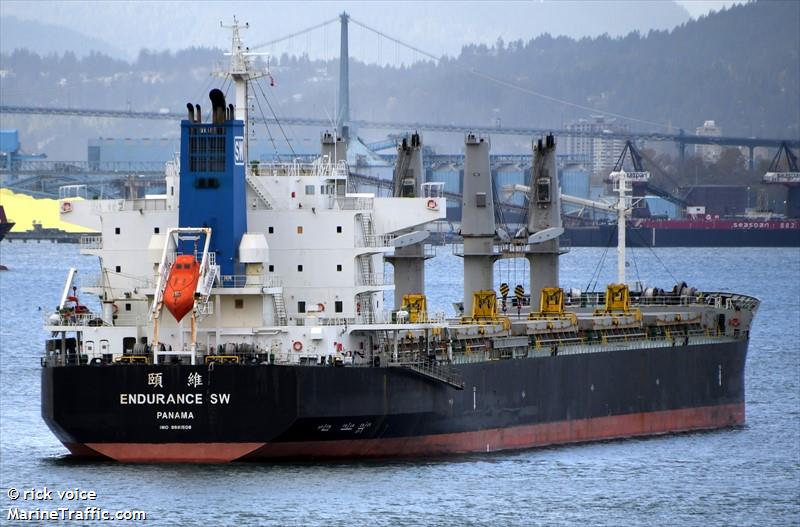 endurance sw (Bulk Carrier) - IMO 9681508, MMSI 353862000, Call Sign 3EUU9 under the flag of Panama