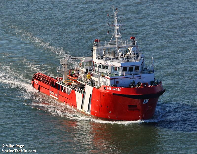 vos hades (Standby Safety Vessel) - IMO 9552264, MMSI 235104474, Call Sign 2HKV9 under the flag of United Kingdom (UK)