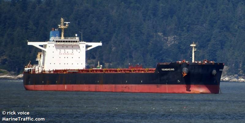 youngheung (Bulk Carrier) - IMO 9502934, MMSI 538007072, Call Sign V7MA7 under the flag of Marshall Islands