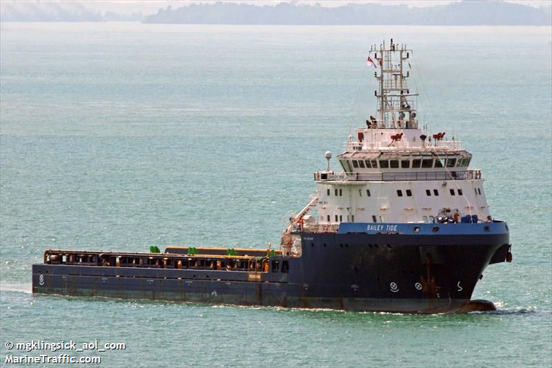 bailey tide (Offshore Tug/Supply Ship) - IMO 9533567, MMSI 576501000, Call Sign YJQW2 under the flag of Vanuatu