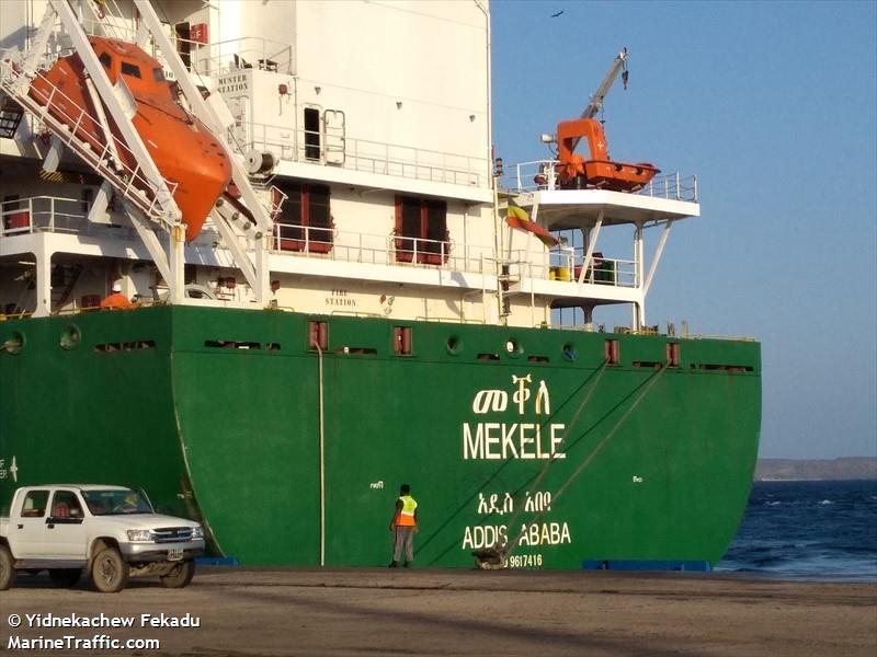 mekele (General Cargo Ship) - IMO 9617416, MMSI 624022000, Call Sign ETMK under the flag of Ethiopia
