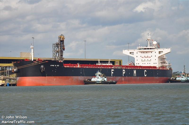 fpmc b 102 (Bulk Carrier) - IMO 9481635, MMSI 636014906, Call Sign A8XJ2 under the flag of Liberia