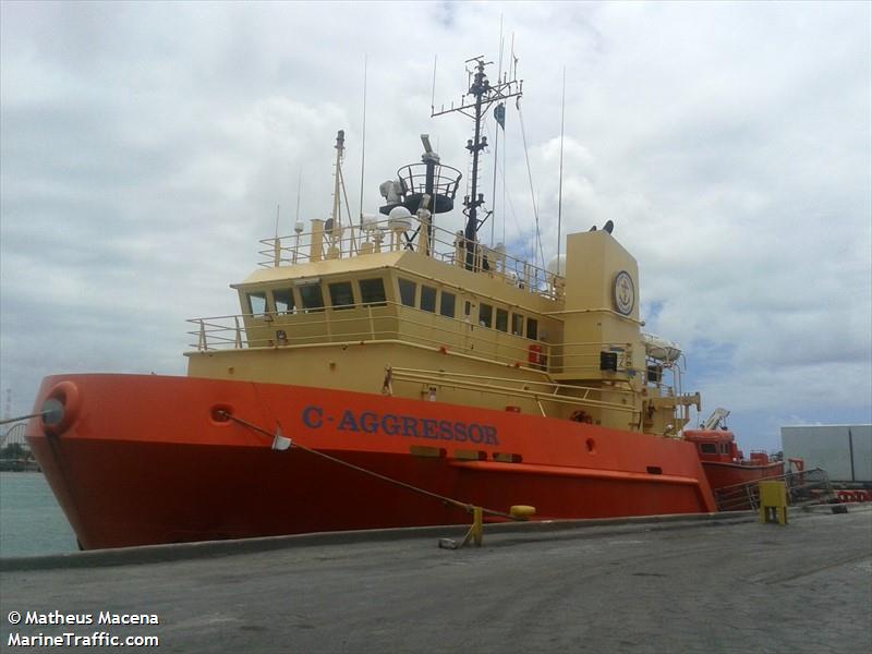 c-aggressor (Offshore Tug/Supply Ship) - IMO 9226279, MMSI 710008410, Call Sign PPQS under the flag of Brazil