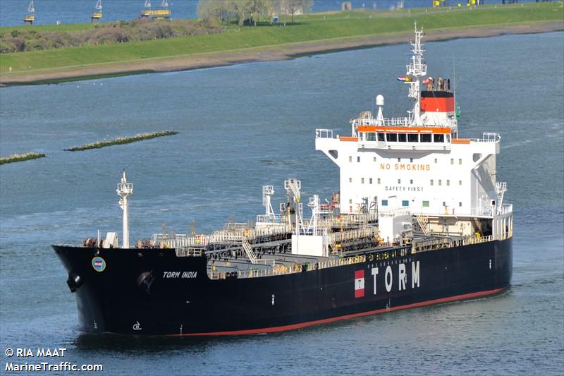 torm india (Chemical/Oil Products Tanker) - IMO 9440033, MMSI 219027923, Call Sign OZPK2 under the flag of Denmark