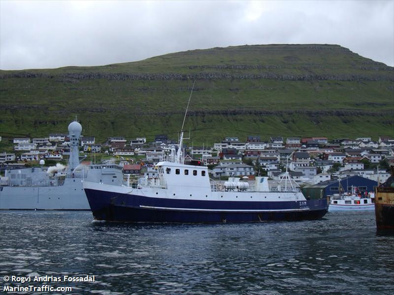 sam (Passenger Ship) - IMO 7602168, MMSI 231096000, Call Sign OW2146 under the flag of Faeroe Islands