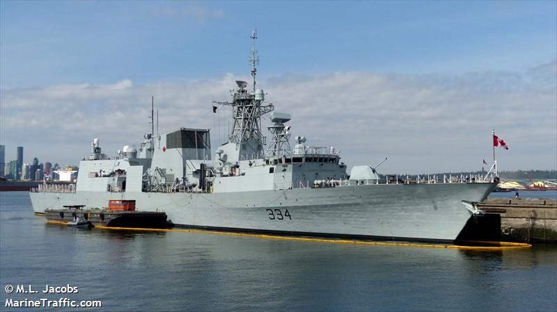 cdn warship 334 (Military ops) - IMO , MMSI 316148000, Call Sign CGAE under the flag of Canada