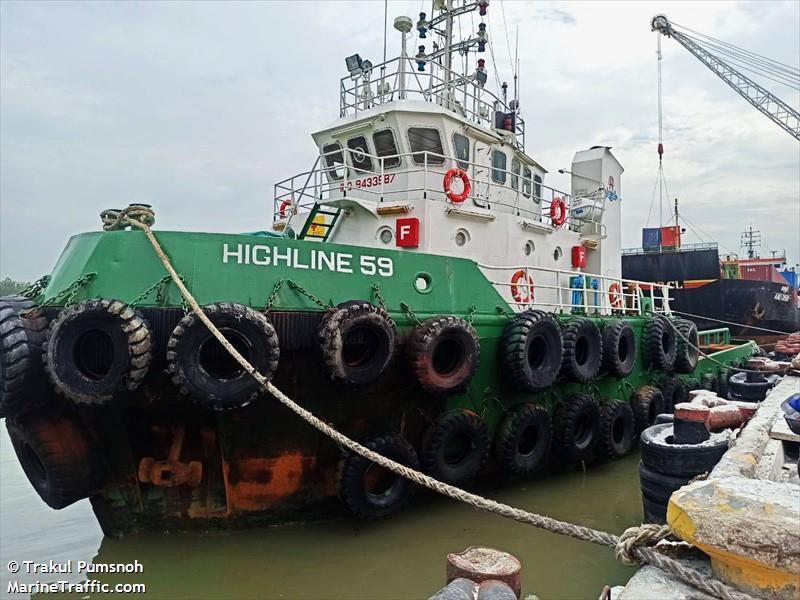 highline 59 (Tug) - IMO 9433987, MMSI 533000982, Call Sign 9WGV8 under the flag of Malaysia