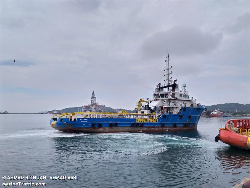 mazu 60 (Offshore Tug/Supply Ship) - IMO 9563366, MMSI 533130192, Call Sign 9WNC9 under the flag of Malaysia